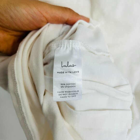 Lulus White Cropped Short Sleeve Tee - Picture 5 of 5
